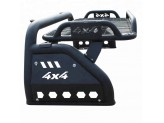 Защитная дуга 76 мм с корзиной для Toyota HiLux (цвет черный, порошковое покрытие) 2015 г.-, изображение 4